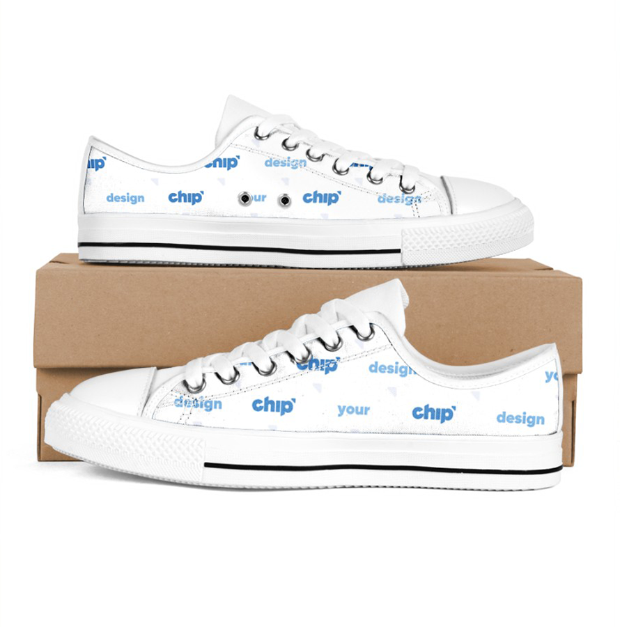Women's Low Top White Shoes-image