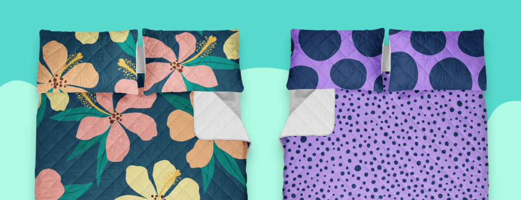 Two quilt bedding sets for print-on-demand business