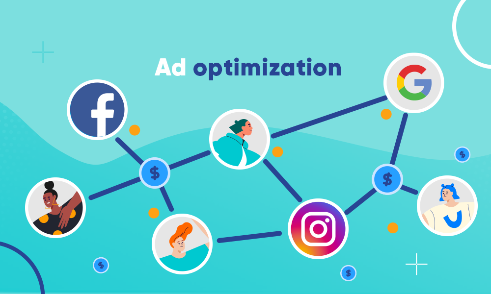 Ad campaign audiences. Customer personas icons related to social media platforms logo icons.