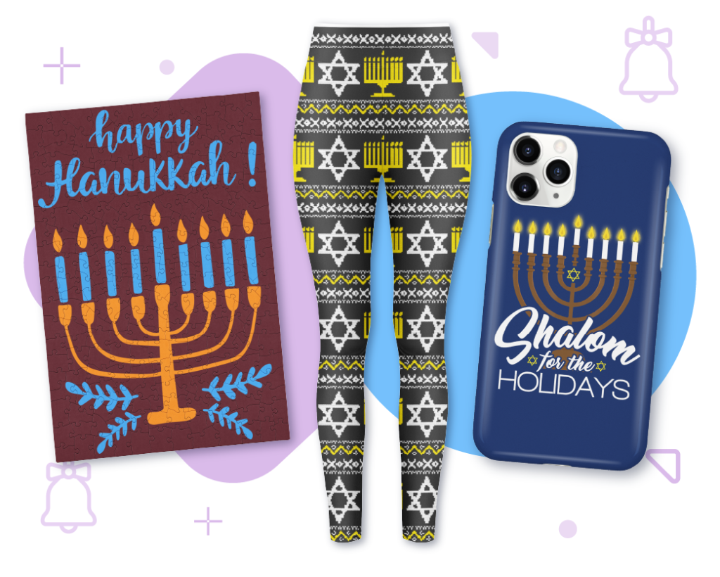 Hanukkah design ideas for custom products