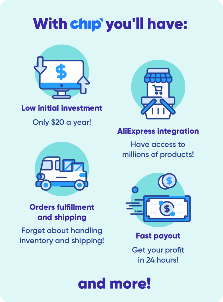 Graphic showing Chip dropshipping services